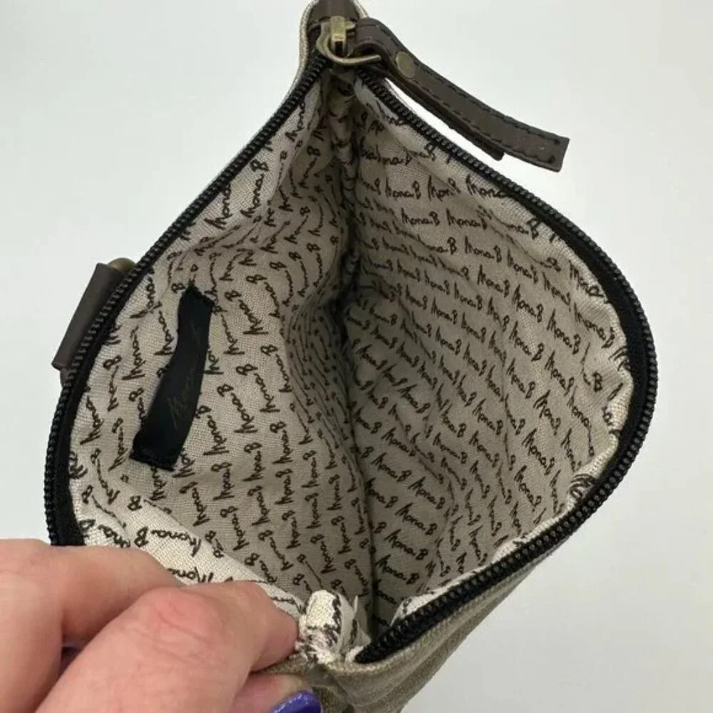 NWT Finley Stone Up-Cycled Fold-Over Crossbody by Mona B, M-5297 - Picture 3 of 4